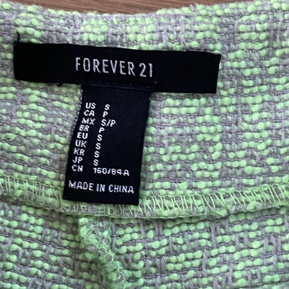 Women's Forever 21 Size S Neon Green Gray Tweed Shorts - Picture 6 of 6